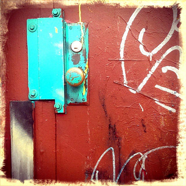 behind the green door(knob)